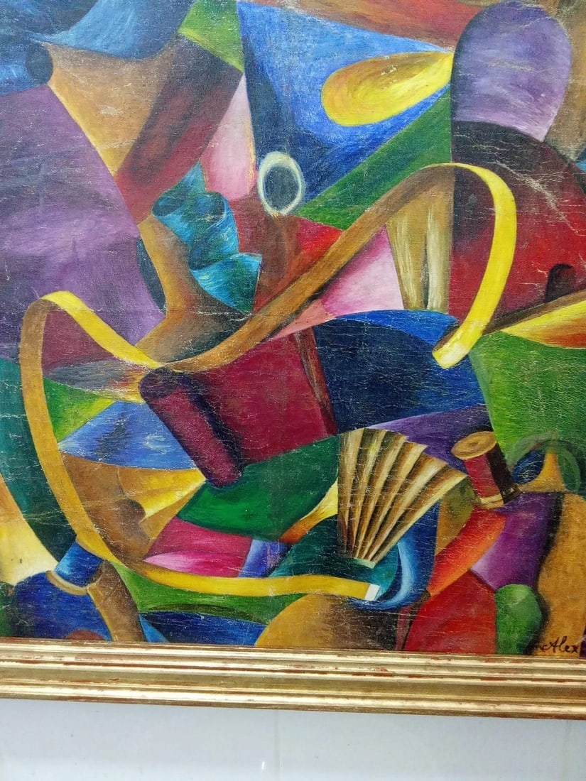 Alexandra Ekster (1882 - 1949) OIL CANVAS PAINTING -ATTRIB UNIQUE - 6