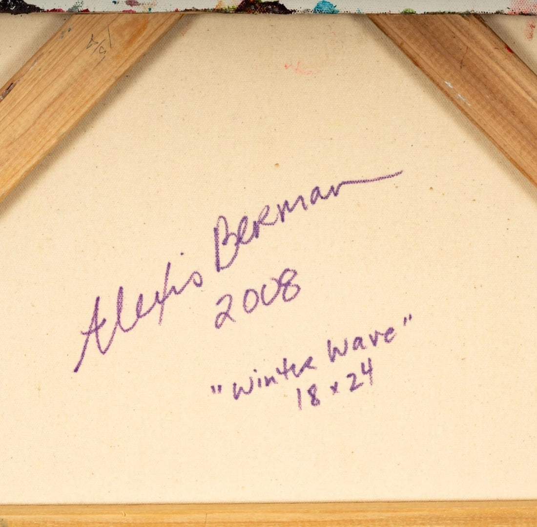 ALEXIO BERMAN Mixed Media Modernist Abstract Winter Wave 2008 - 3