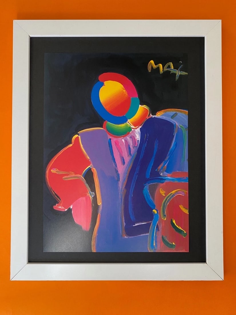 PETER MAX | COLORFUL | 1990'S SIGNED PRINT | POP ART | NEW 14X11 IN. FRAME: We have for Sale this Print After PETER MAX AWESOME PRINT ON GLOSSY PAPER SIGNED ON THE PLATE FULL OF COLOR PRINT SIZE OF THE PRINT IS ABOUT : 11 X 8 in FRAME COVERS AN AREA OVER 16 X 13 in MOUNTED AN