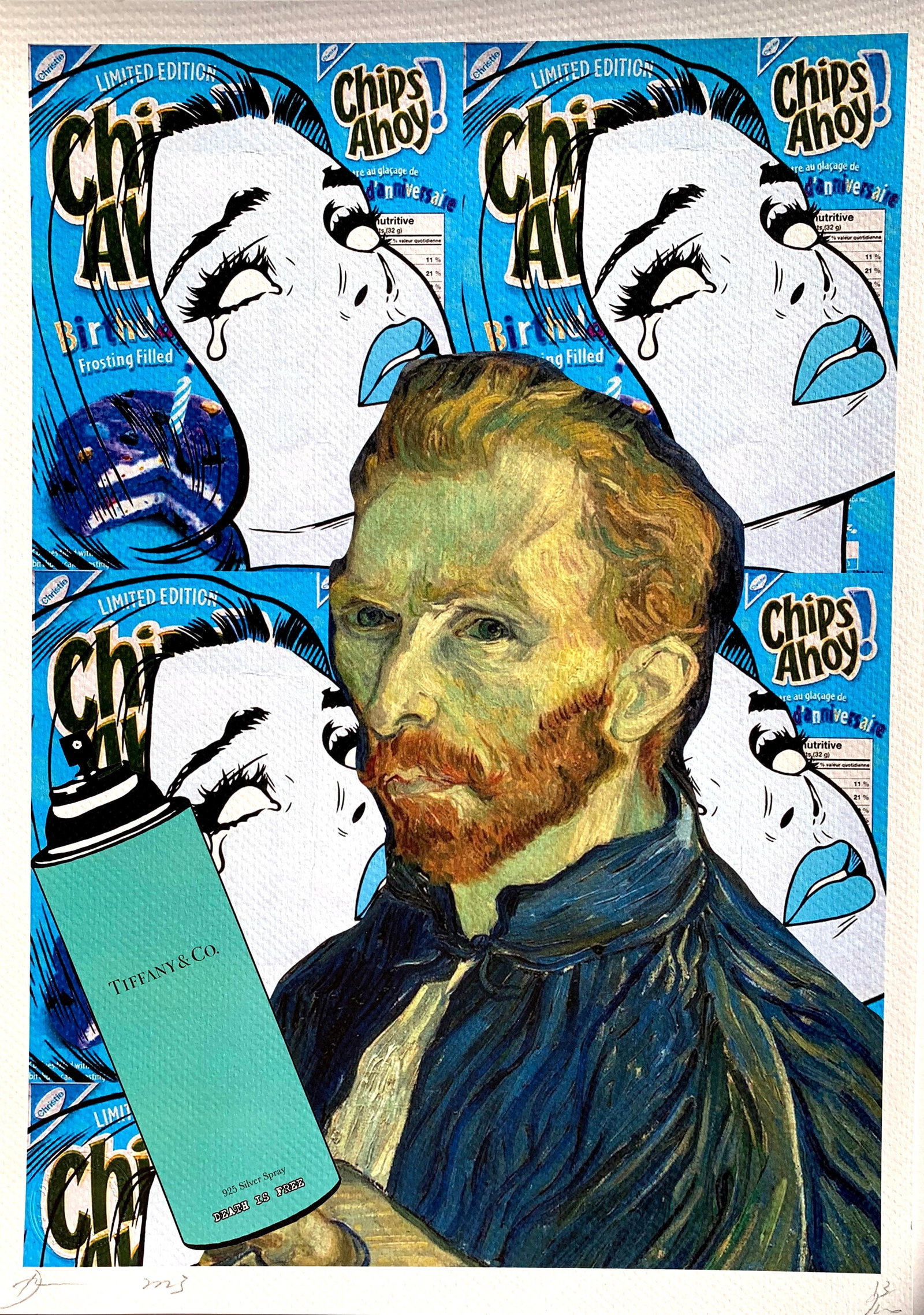 DEATH NYC Van Gogh: Title:DEATH NYC Van Gogh Date/Period:21st Century Materials:Giclee on Fine art 300 gsm paper Size:17 3/4 x 12 1/2 inches Description:Artist: Death NYC, limited edition giclee on paper, out of eddition