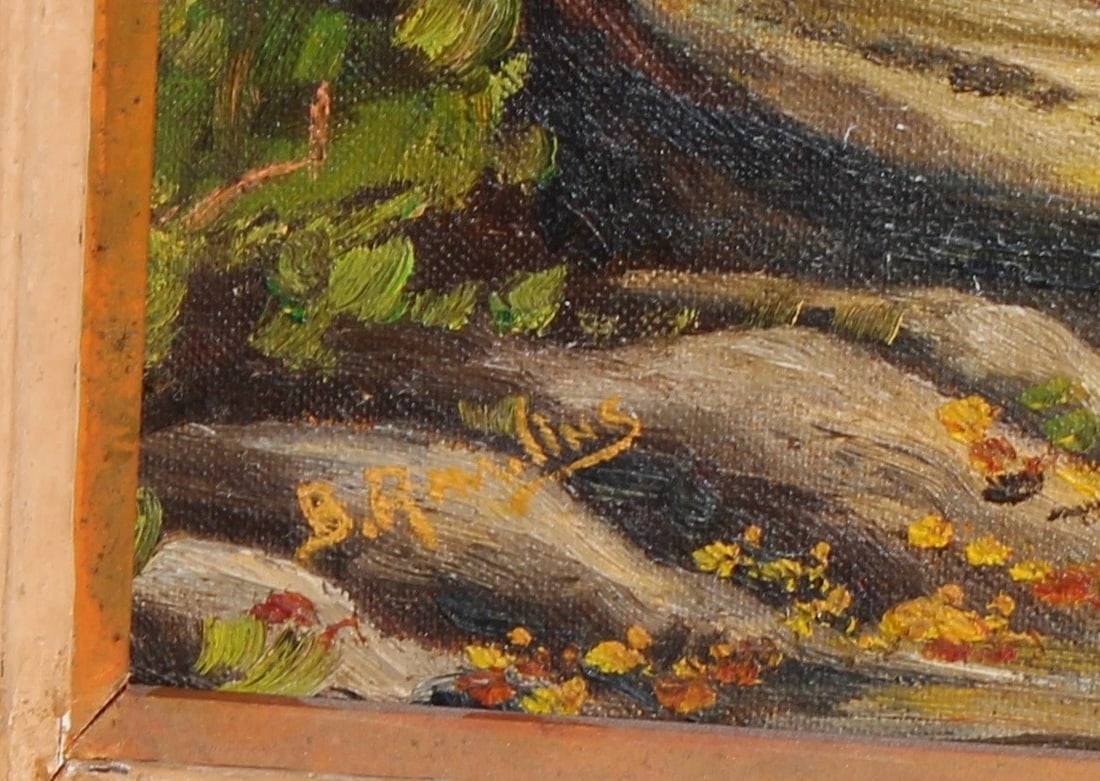 BETTY RAWLINS California Landscape with Trees and River oil painting 1971 - 5