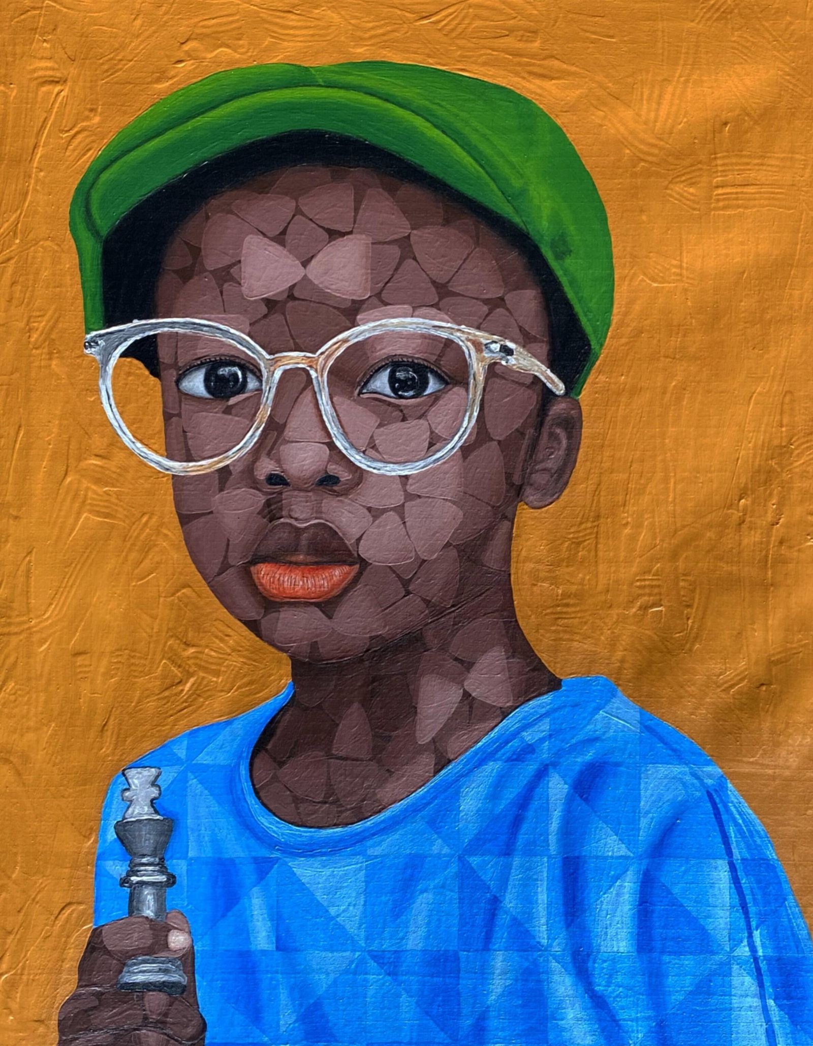 Oyeleye Feranmi, To Whom 2, 2023: Creator: Oyeleye Feranmi (2000, Nigerian) Creation Year: 2023 Dimensions: Height: 24 in (60.96 cm)Width: 18 in (45.72 cm)Depth: 1 in (2.54 cm) Medium: Canvas,Acrylic Movement & Style: Contemporary