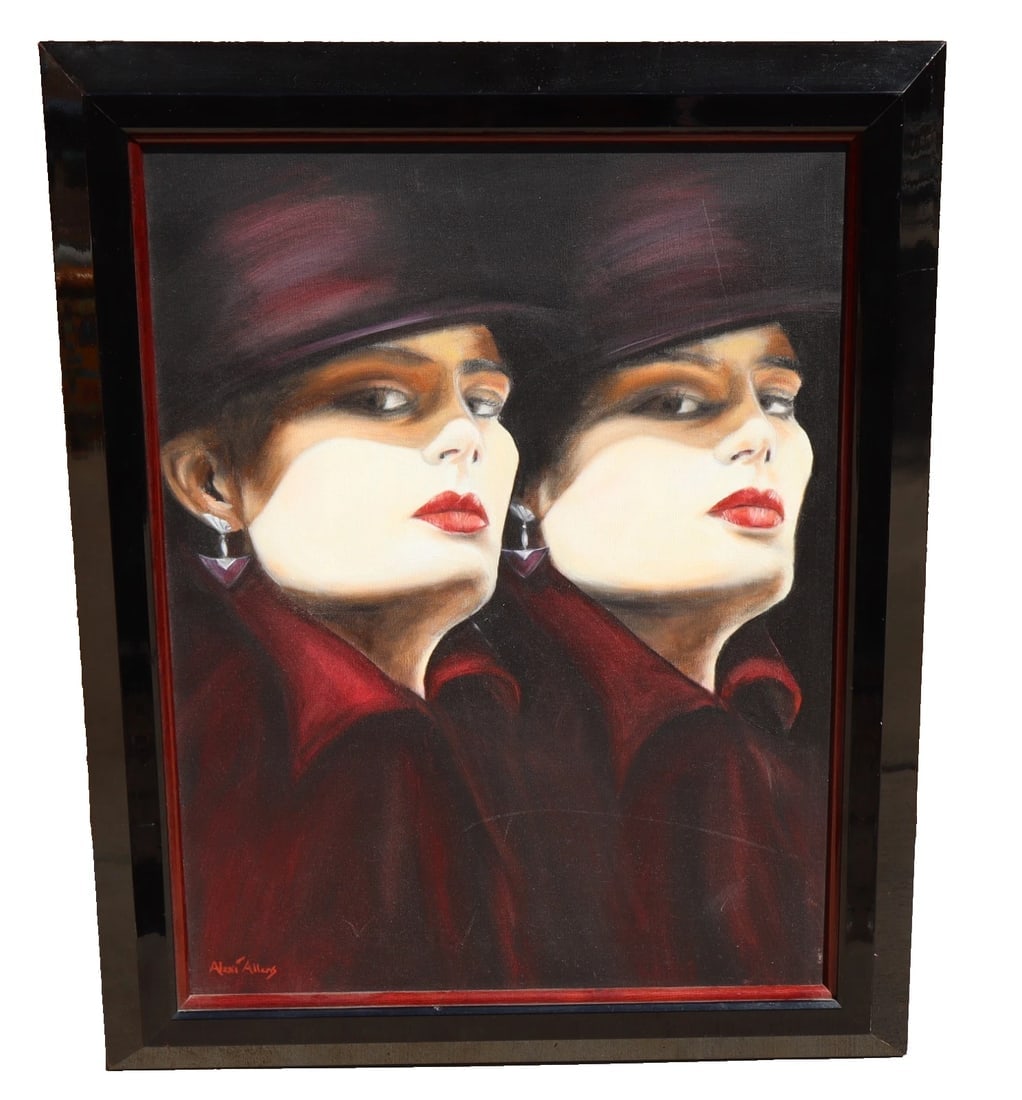 ALEXI ALLENS Original oil painting on Canvas Two Women in Hats (1 of 9)