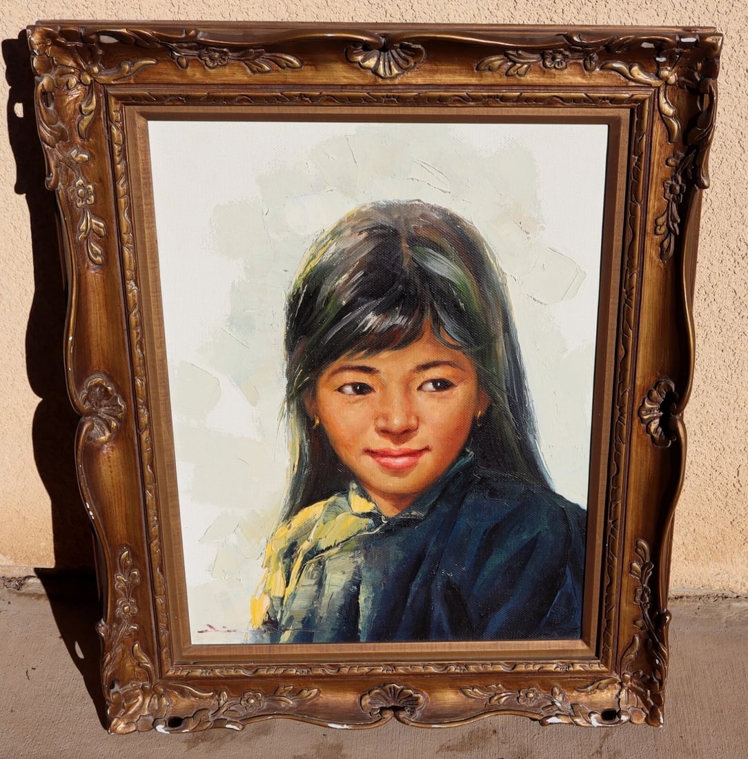 Artist Unidentified Portrait of an Asian Girl oil painting - 2