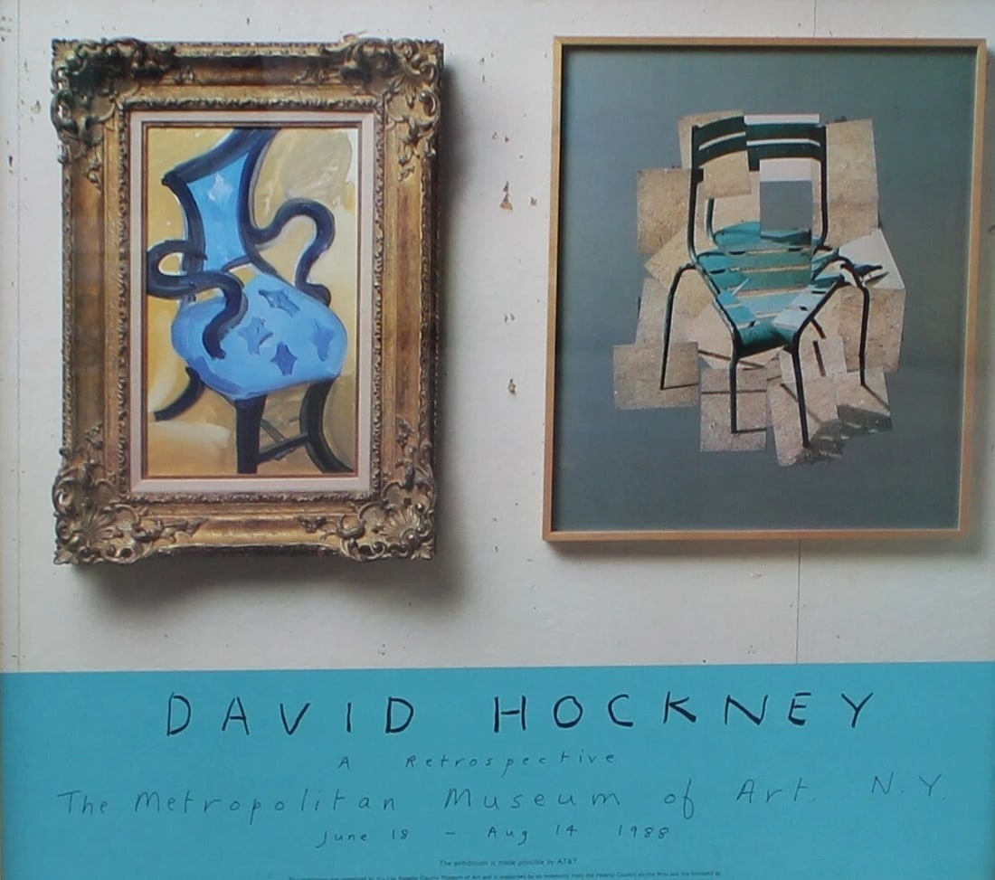 DAVID HOCKNEY retrospective Met Mus of Art NY 1988 Framd Poster - 4