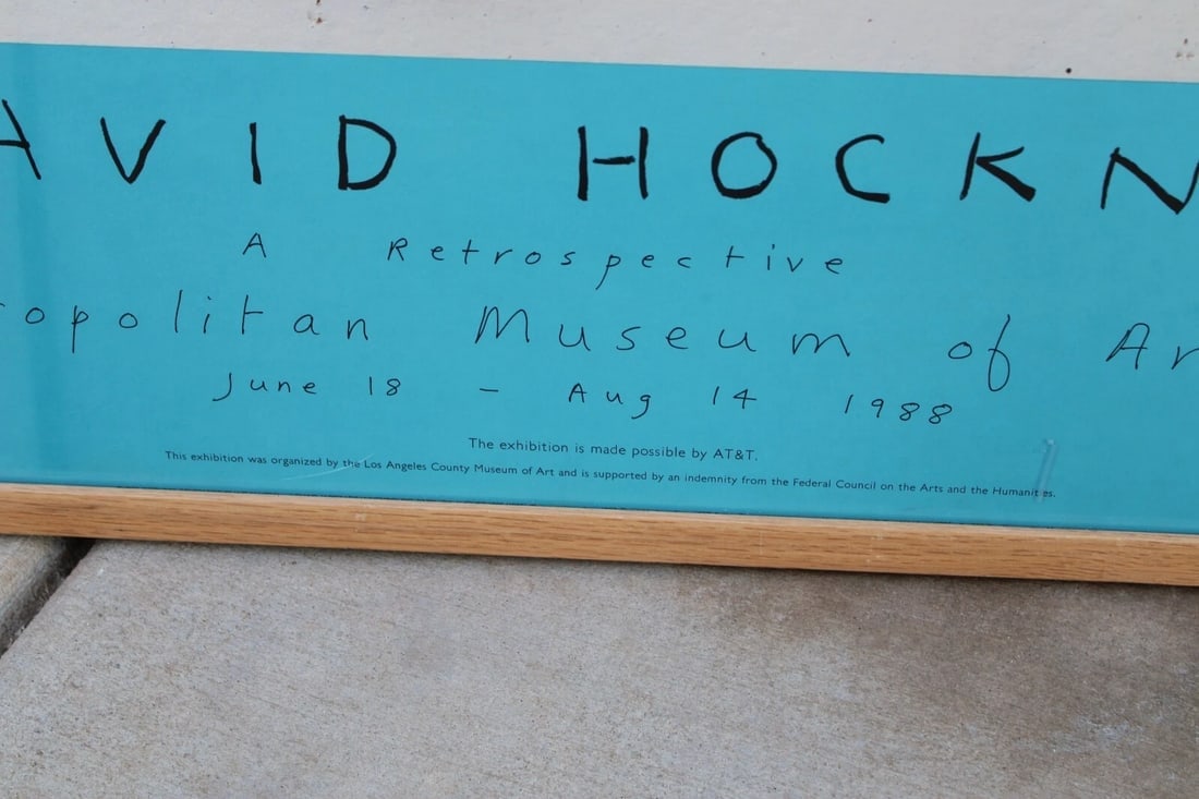 DAVID HOCKNEY retrospective Met Mus of Art NY 1988 Framd Poster - 8