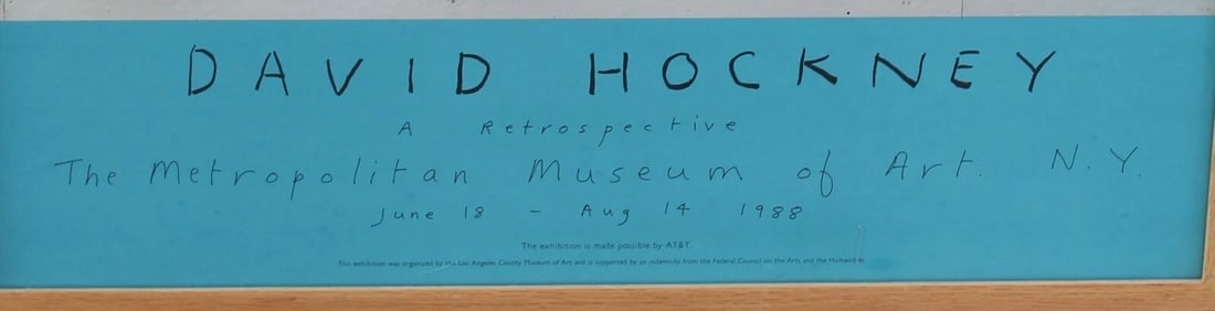 DAVID HOCKNEY retrospective Met Mus of Art NY 1988 Framd Poster - 9