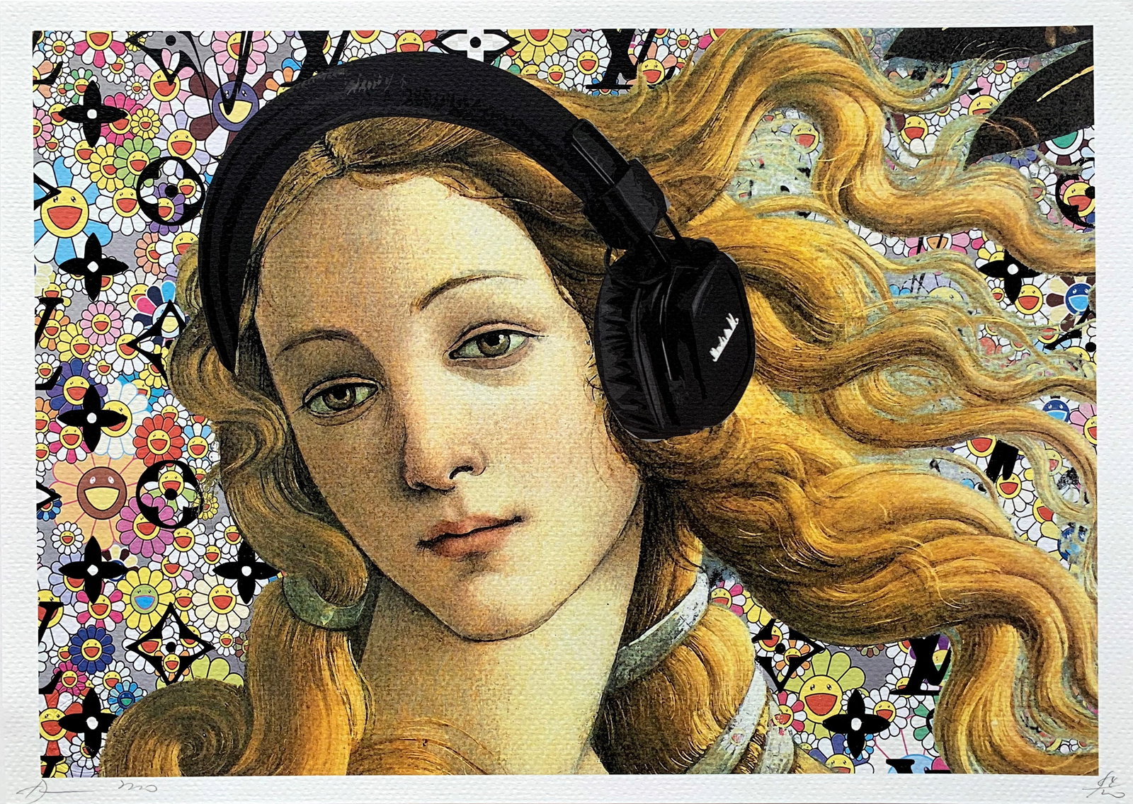 Death NYC Botecelli Murakami Louis Vuitton: Title:Death NYC Botecelli Murakami Louis Vuitton Date/Period:21st Century Materials:Giclee on Fine art 300 gsm paper Size:17 3/4 x 12 1/2 inches Description:Artist: Death NYC, limited edition giclee