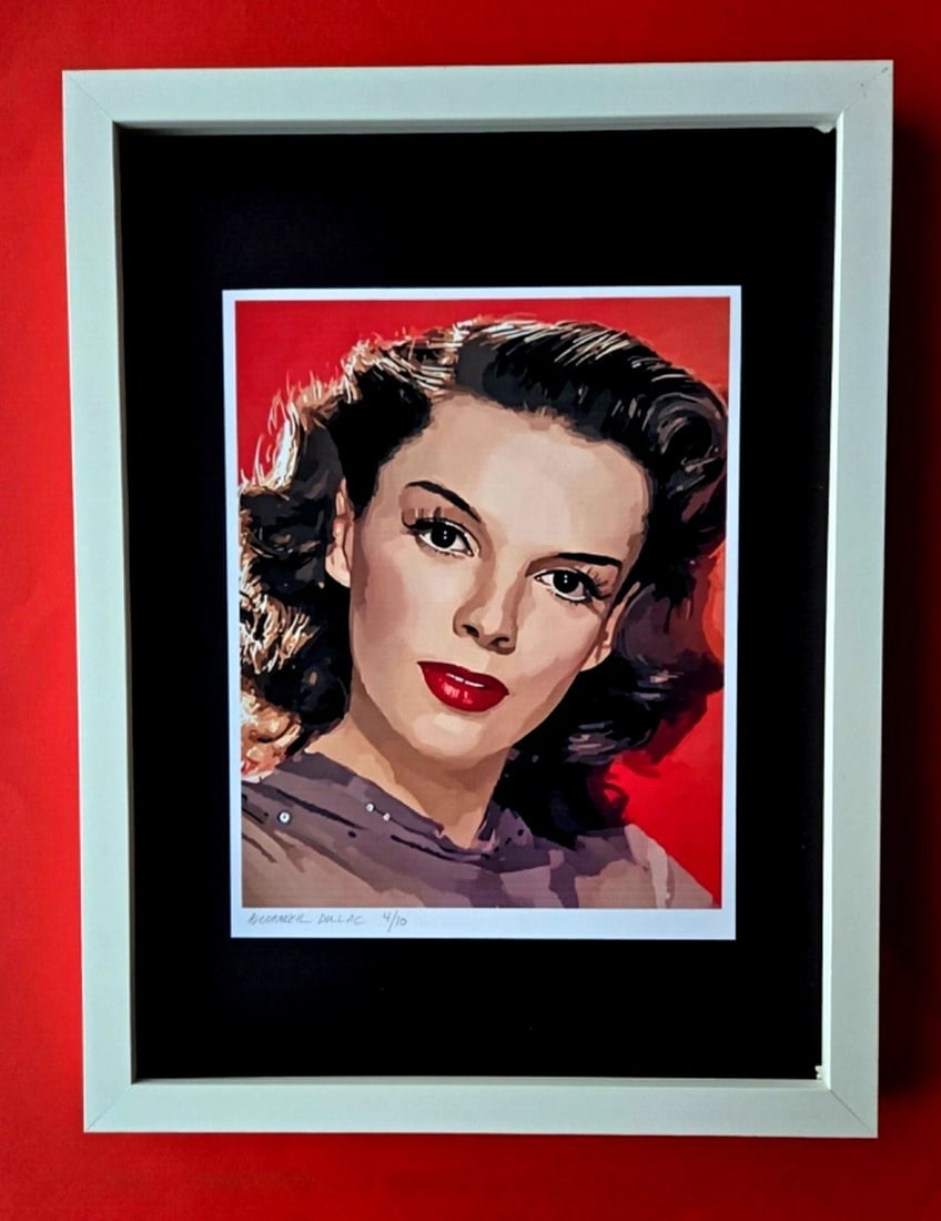 ALEXANDER DULAC | JUDY GARLAND Hand Signed Authentic Print Ed.of 10 COA: My art is a celebration of the grandeur and splendor of the Legends of our Time. Through my portraits, I seek to immortalize those who not only define but also inspire aspiration and luxury in our