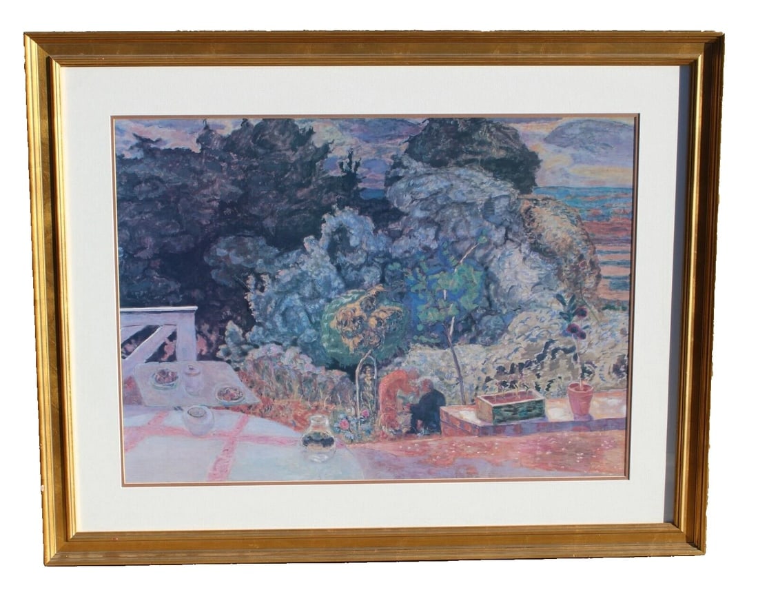 FIGURES IN A GARDEN LANDSCAPE LARGE FRAMED PRINT (1 of 4)