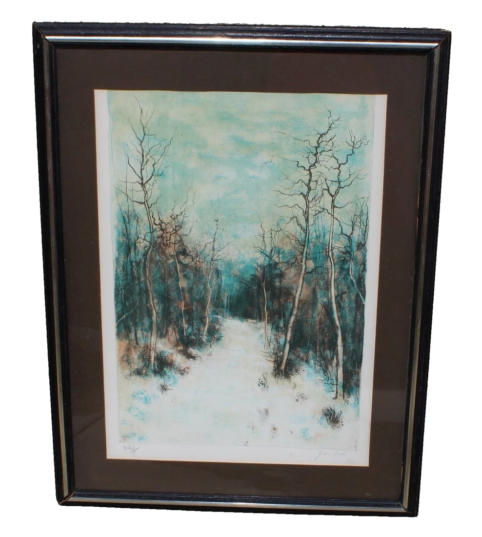 BERNARD GANTNER Winter Scene S/N Lithograph COA (1 of 8)