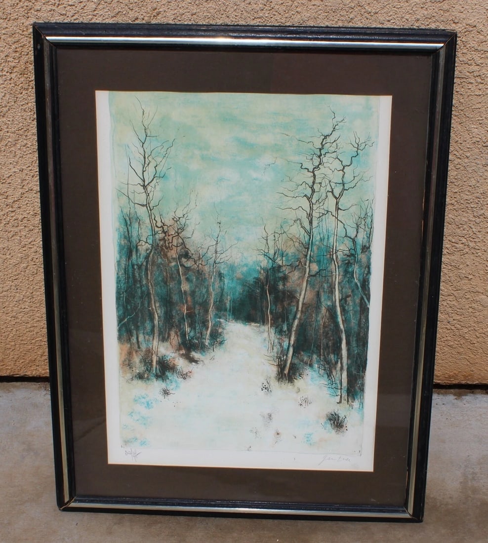 BERNARD GANTNER Winter Scene S/N Lithograph COA - 3