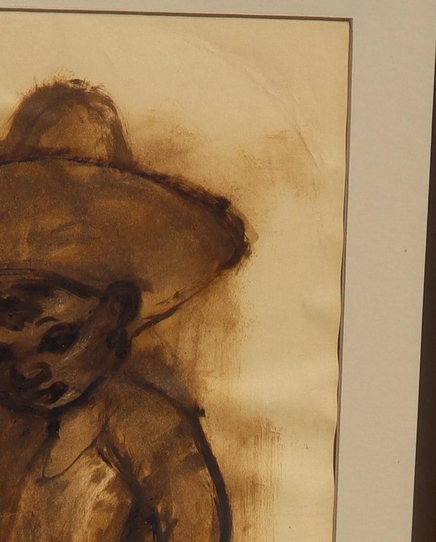DIETRICH GRUNEWALD Original MCM Mixed Media Two Mexican Children with a Birdcage - 4