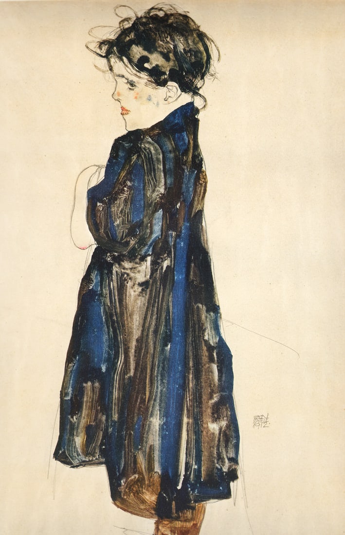 Egon Schiele Lithograph 27 Peasant Girl 1968 (1 of 1)