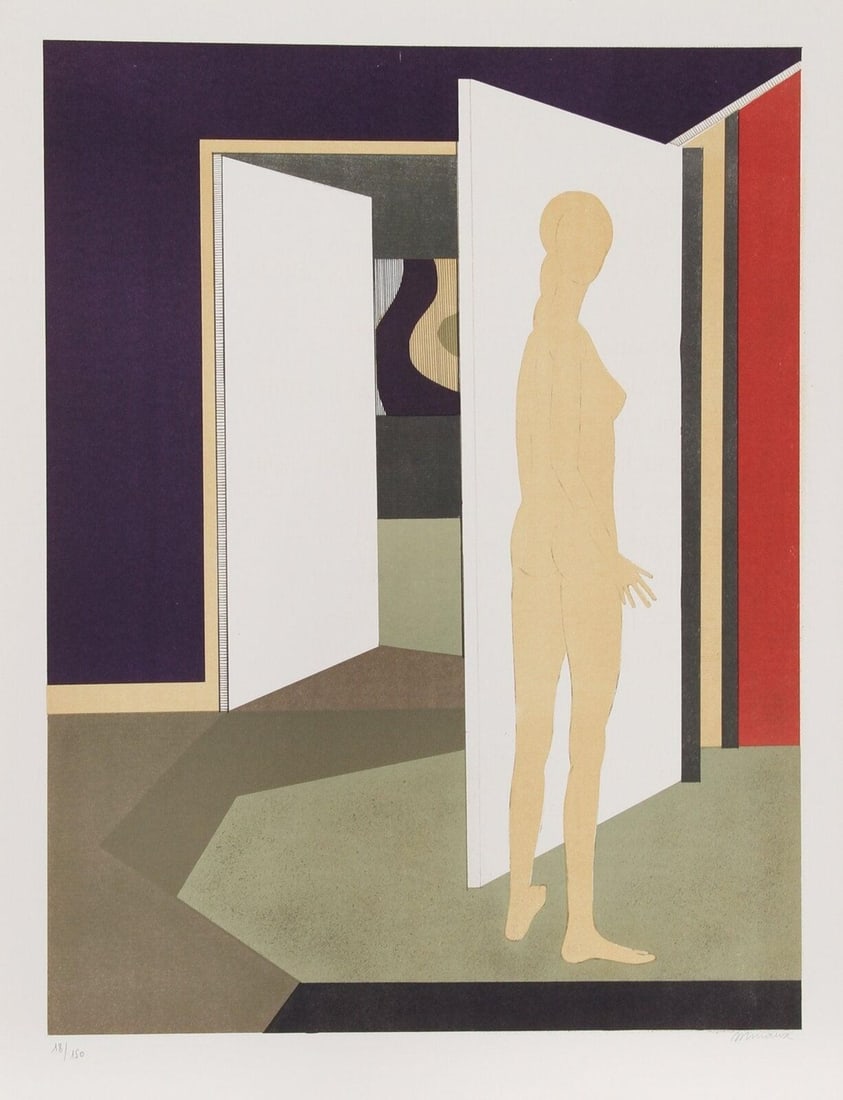 Minaux Original Lithograph Helene-Venus Signed & Numbered 1974: Artist: Andre Minaux Country: France Title: Helene - Venus Medium: Original Lithograph Marks: Hand-Signed & Numbered in pencil No 103 / 150 Paper: Grand Vekin d'Arches a la forme, size 251/2 x 19