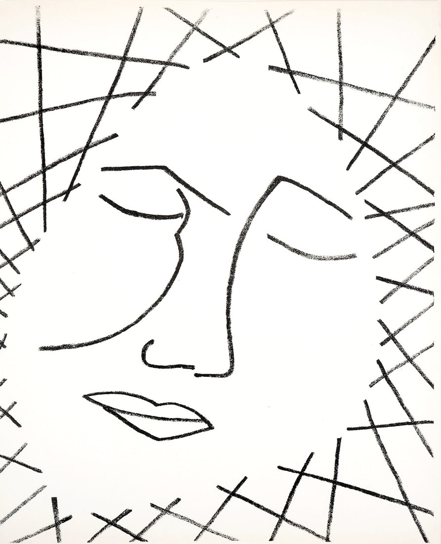 1951 Francoise Gilot Lithograph 14 The dream-2: Artist: Franoise Gilot Country: France Title: The Dream 2 Medium: Lithograph 14 Marks: Not signed, not numbered paper: Maurais Vellum 11 x 9 inch Printed: 1951 by Mourlot Provenance: Pages D'Amour Edi