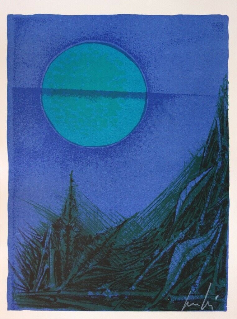 Cesare Peverelli Signed Lithograph Densite Feu 1972*: Artist: Cesare Peverelli Country: Italy Title: Densité feu Medium: Original Lithograph Marks: Hand-signed in pencil Paper: Rives vellum 14.5 x 11 inch Printed: 1972 by Mourlot Provenance: Portfolio