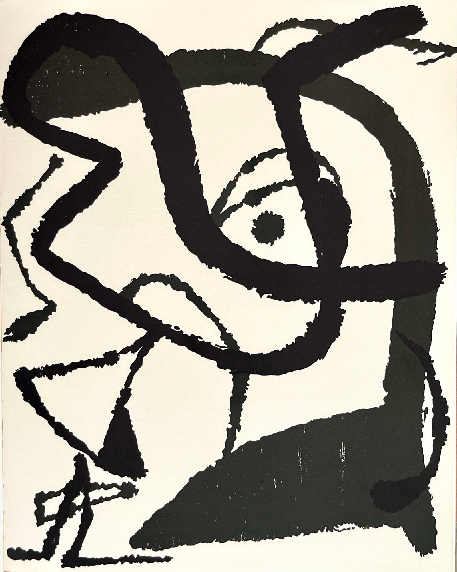 Joan Miro Original Woodcut engraver v2-2 1989: Artist: Joan Miro Country: Spain Title: Untitled V2-2 Medium: Original Woodcut Marks: Not signed nor numbered Paper: Vellum 12.50 x 9.75 inch Printed: 1989 in Barcelona Provenance: Joan Miro Engraver