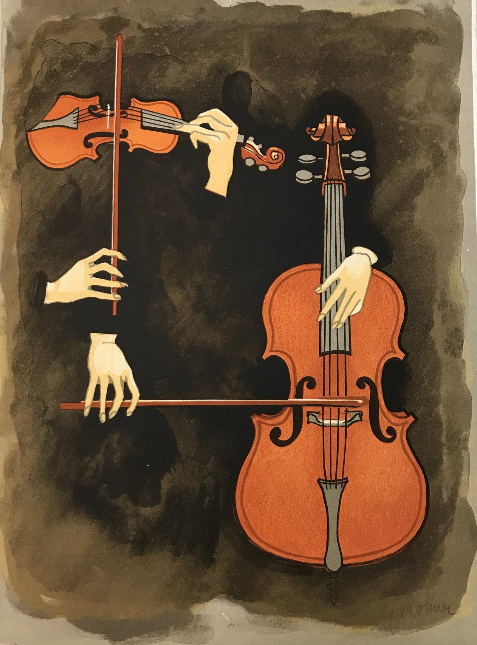 Georges Rohner Signed Original Lithograph Un mal delicieux 1972*: Artist: Georges Rohner Country: France Title: Un mal delicieux Medium: Original Lithograph pencil signed Paper: Rives vellum 14.50 x 11 inches Printed: 1972 by LRene Guillard Provenance: Portfolio Var