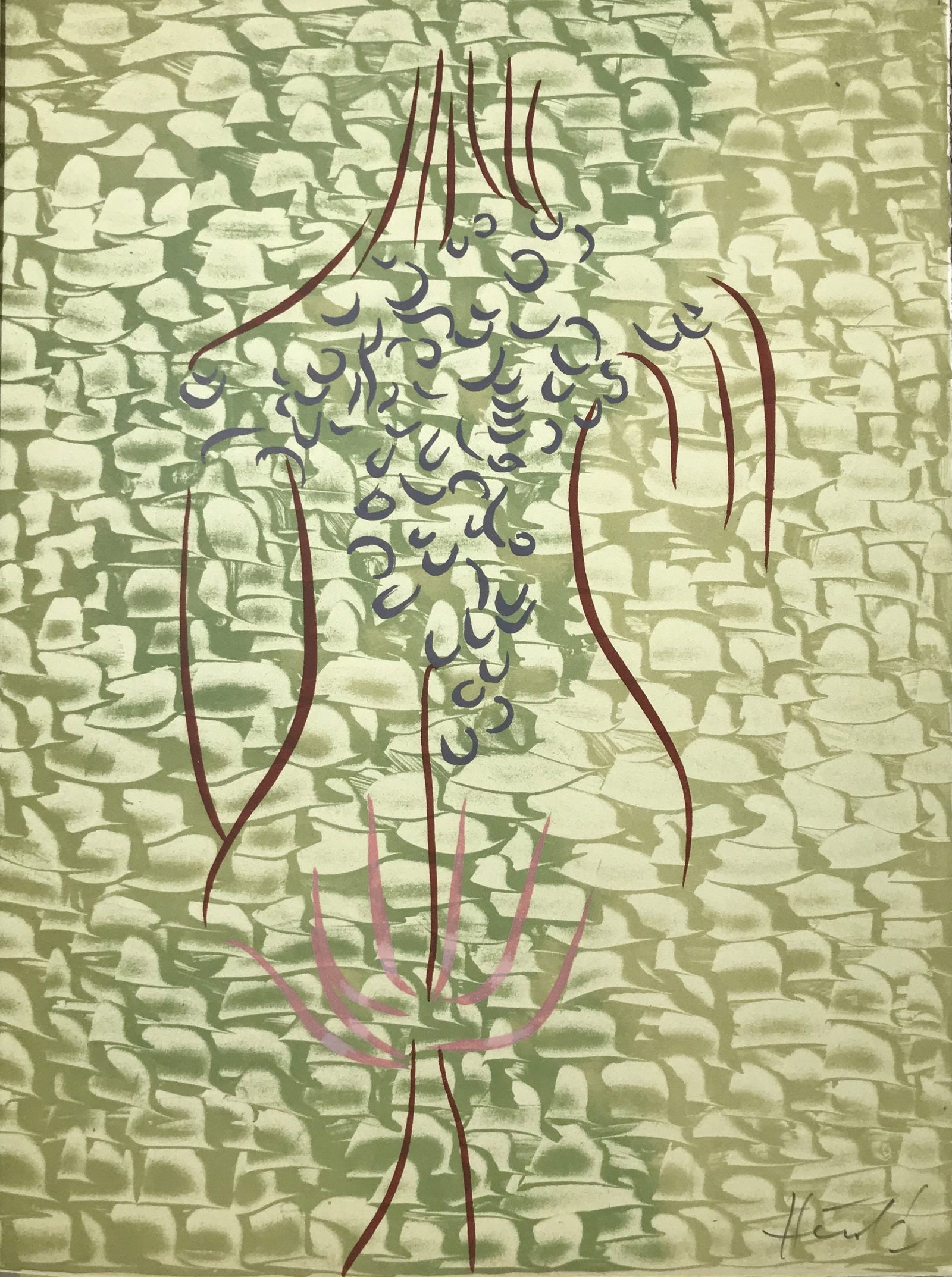 Jacques Herold Signed Original Lithograph Leuthen 1972: Artist: Jacques Herold Country: France Title: Leuthen Medium: Original Lithograph Marks: Signed in pencil Paper: Rives vellum 14.5 x 11 inch\nPrinted: 1972 by Fernand Mourlot Provenance: Portfolio Var