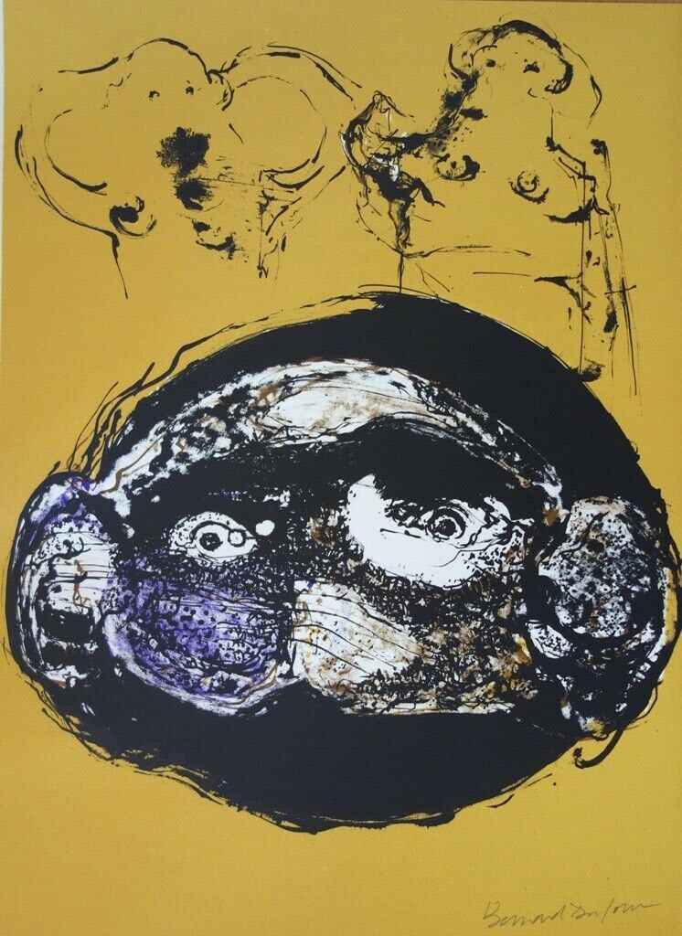 Bernard Dufour Signed Original Lithograph L'ecran 1972: Artist: Bernard Dufour Country: France Title: L'ecran Medium: Original Lithograph Marks: Signed in pencil Paper: Rives vellum 14.5 x 11 inch\nPrinted: 1972 by Clot, Bramsen, and Georges Provenance: Po