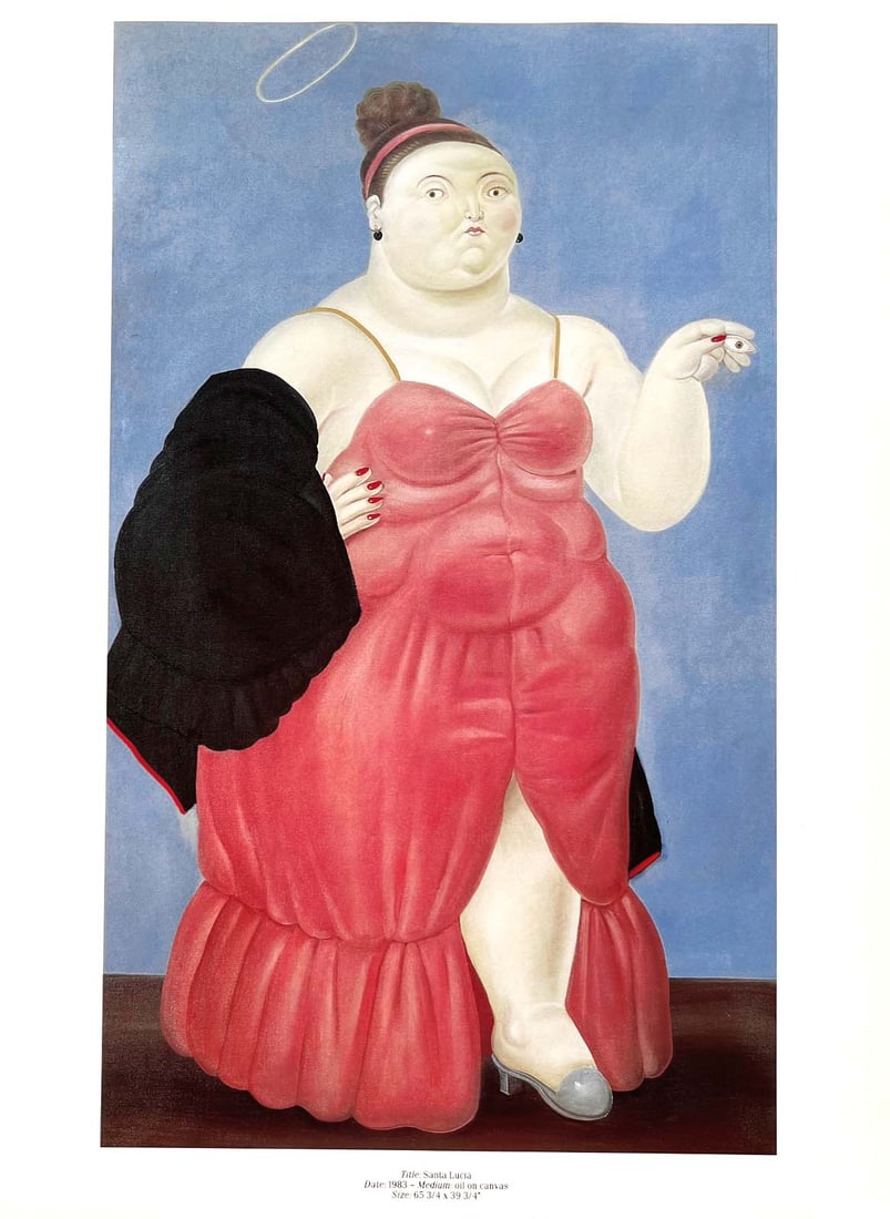 Fernando Botero 34 Santa Lucia: Title: Santa Lucia Artist: Fernando Botero Country: Colombia Medium: Offset - Quadrichromie 34 Marks: Not signed, not numbered Paper size: 16 x 12 inch Printed: 1983 in Italy Provenance: Book Fernando
