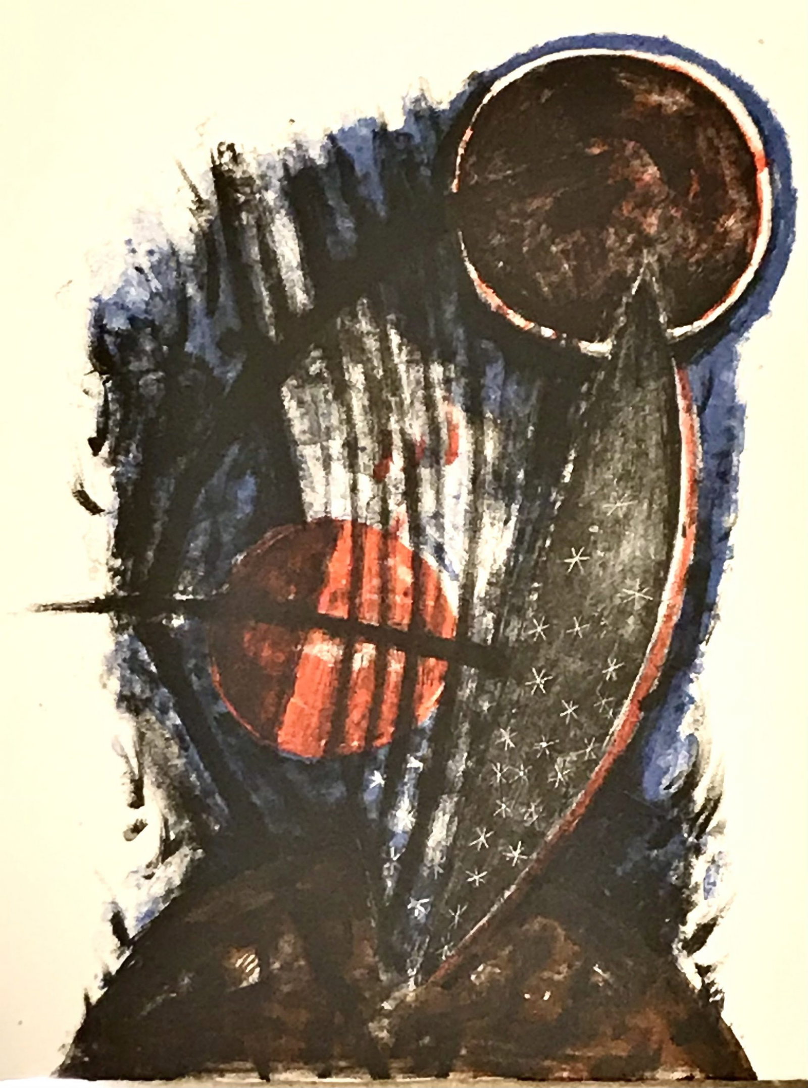 Rufino Tamayo Lithograph 4 Apocalypse of Saint John 1959: Artist: Rufino Tamayo Country: Mexico Title: Apocalypse of Saint John 4 Medium: Original Lithograph Marks: Not signed, not numbered Paper: Velim form Rives size 12.70 x 9.80 inches Printed: 1959 by Lu