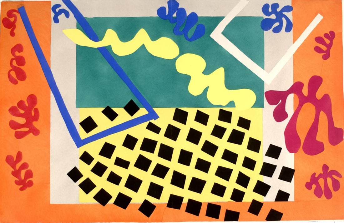 1983 Henri Matisse Lithograph 11 jazz The Codomas: Artist: Henri Matisse Country: France Title: The Codomas Medium: Lithograph Paper size: 15 x 22.50 inches, folded as published Printed: On Vellum paper Providence: Book Matisse Jazz 1983 Condition: