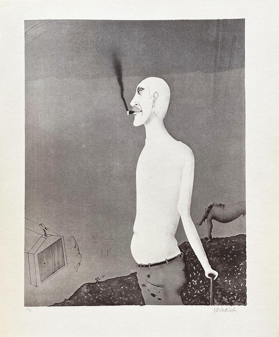 Paul Wunderlich 45 Avec Anton Voiture et Embonpoint: Paul Wunderlich Country: Germany Title: Avec Anton Voiture et Embonpoint - 45 Medium: Photogravure Marks: Signed and E A in the plate Printed: 1974 by Atesa S A, Geneve Paper: Heavy matte paper size