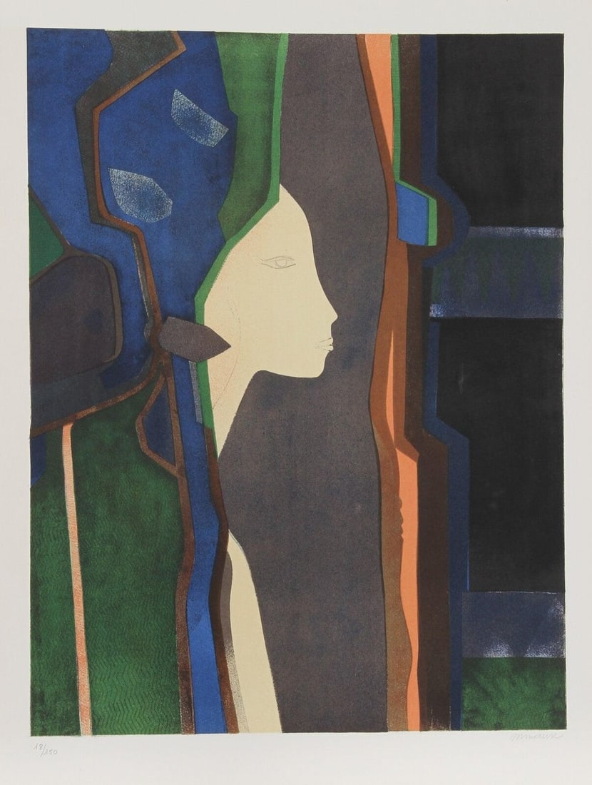 Minaux Original Lithograph Helene-Dame et Miroir Signed & Numbered 1974 (1 of 1)