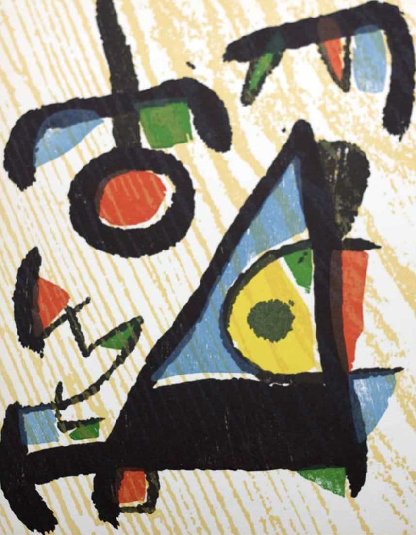 Joan Miro Original Woodcut engraver v2-1 1989: Artist: Joan Miro Country: Spain Title: Untitled V2-1 Medium: Original Woodcut Marks: Not signed nor numbered Paper: Vellum 12.50 x 9.75 inch Printed: 1989 in Barcelona Provenance: Joan Miro Engraver 