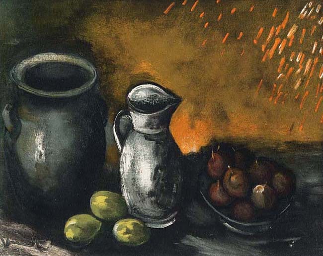 Vlaminck Lithograph 28 Still life with Jugs 1958 Framed: Title: Still life with Jugs Artist: Maurice de Vlaminck Country: France Medium: Lithograph - 28 Marks: Not Signed not numbered Paper Size: 12 5 x 9 5 inch Printed: 1958 by Mourlot Provenance: Vlaminck