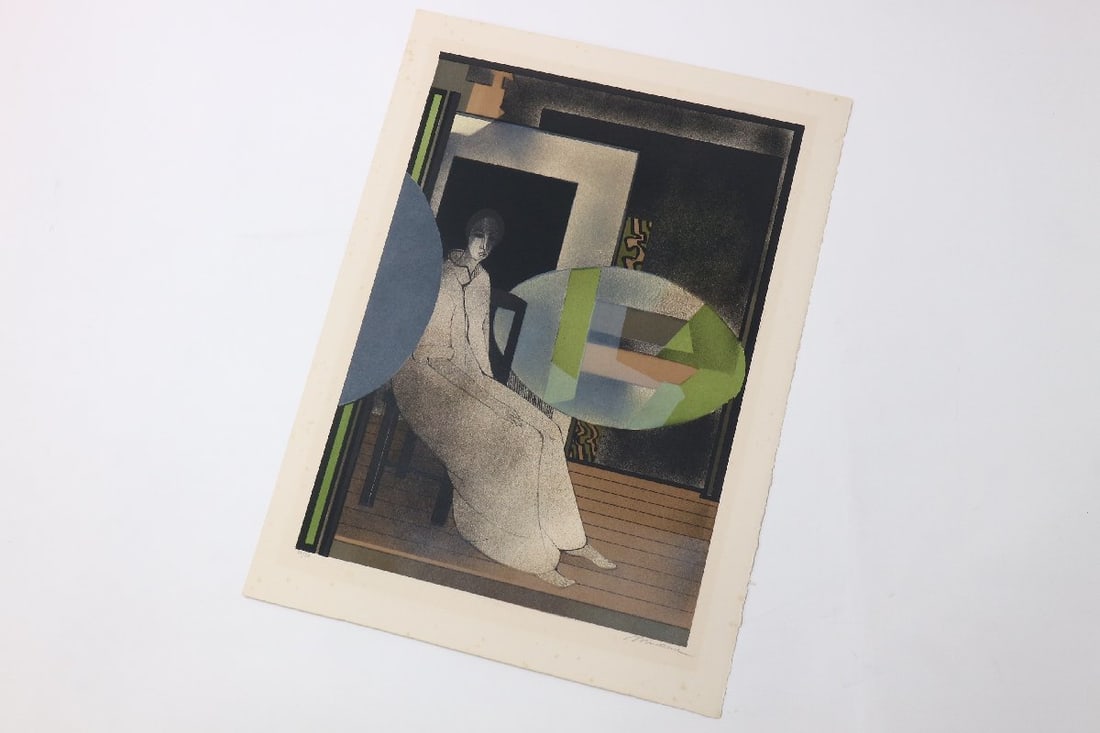 Minaux Original Etching 1978 Woman Sitting in a chair Signed & numbered - 2