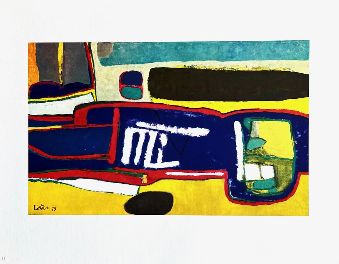 Maurice Esteve Print 11 Lalongue 1961: Title: Lalongue Artist: Maurice Esteve Country: France Medium: Offset Marks: Signed in plate, not numbered Paper: Heavy paper 13.75 x 10.75 inch, white margin around Printed: 1961 by Limprimerie Lecot