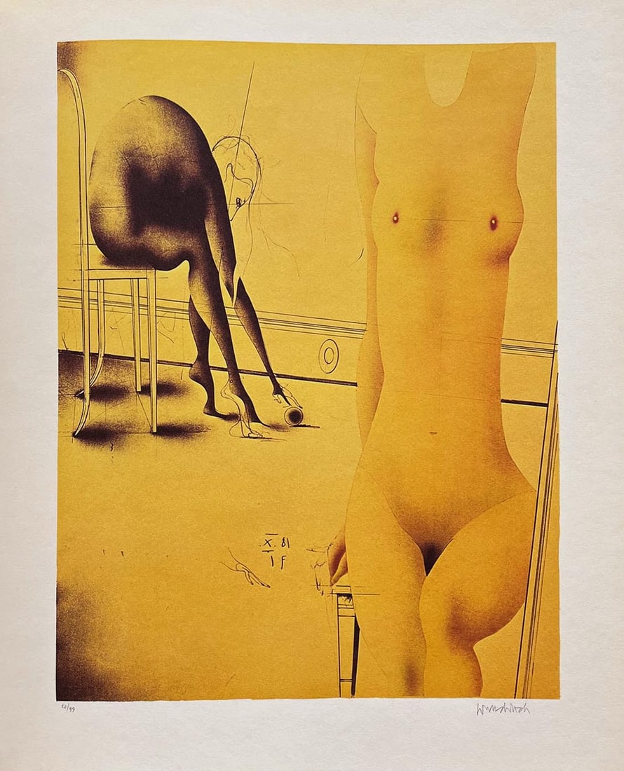 Paul Wunderlich 44 Personnage En Jaune 1974 (1 of 1)