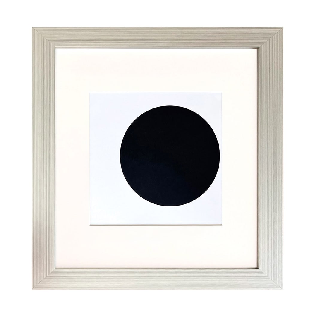Ellsworth Kelly 1999 Circle form 16 framed: Artist: Ellsworth Kelly Title:Circle form\nMedium: Linogravure Marks: Not signed, not numbered Printed: 1999 by Heinrich Winterscheidt, Dsseldorf Size: 7.50 x 8 inches Provenance: Kelly Exposition