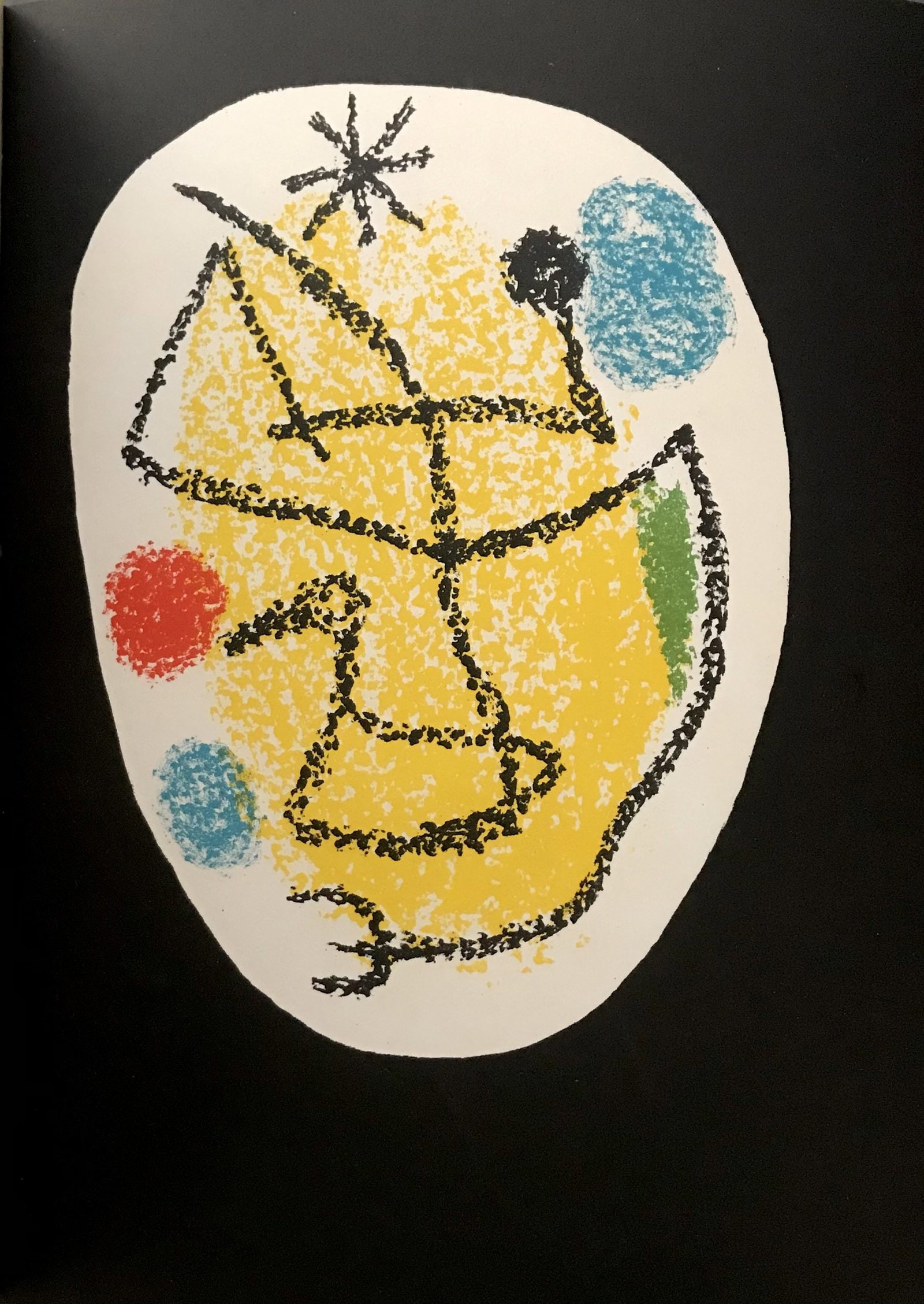 Joan Miro Original Lithograph 1 XXe Siele 1968: Artist: Joan Miro Country: Spain Title: Untitled 1 Medium: Original Lithograph Matks: Not signed, not numbered Printed: by Mourlot, 1968, France Paper: Vellum paper 12.5 x 9.75 inch Provenance: Book