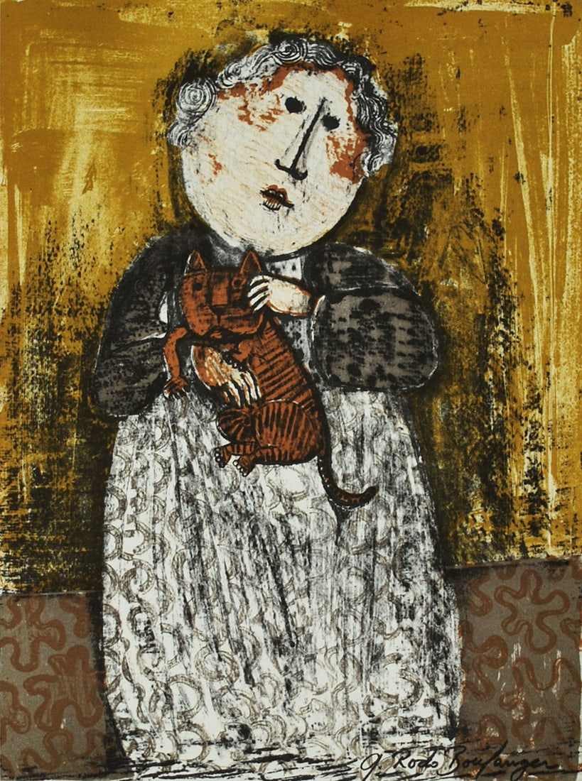 Graciela Boulanger Original Lithograph Untitled 4: Title: Untitled 4 Artist: Graciela Rodo Boulanger Country: Bolivia Medium: Original Lithograph