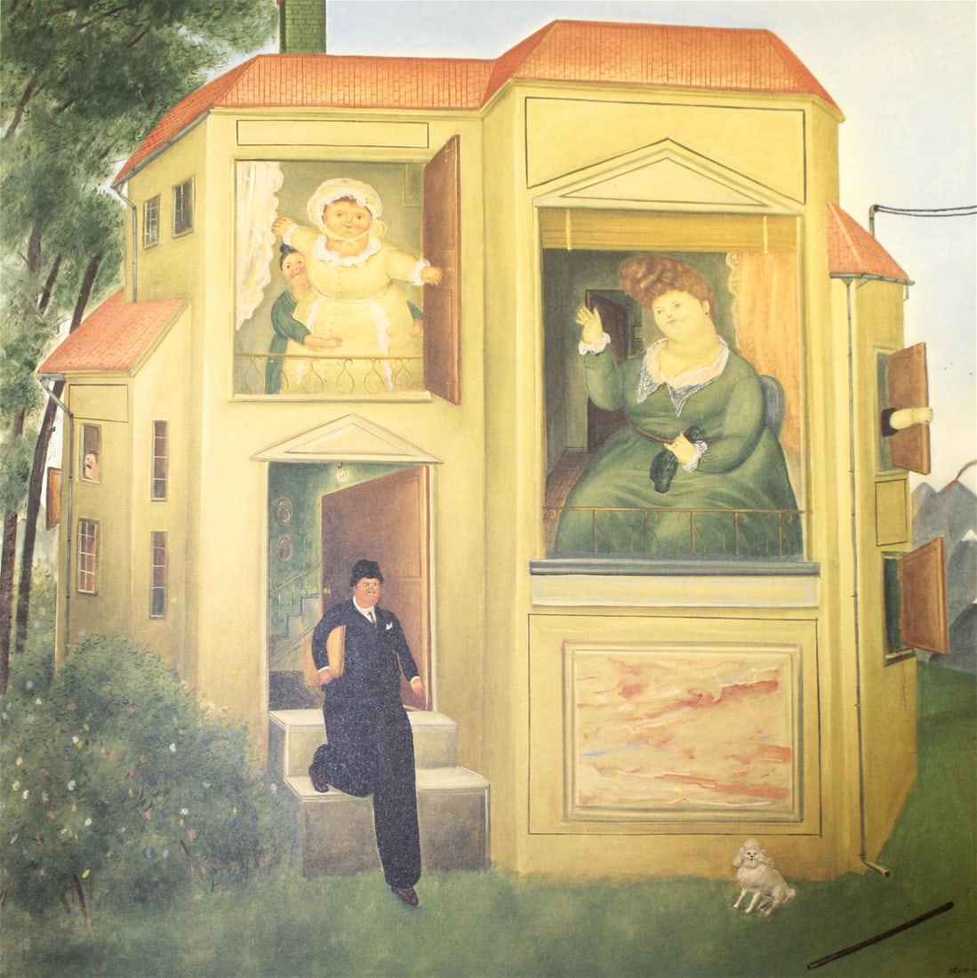 Fernando Botero 8 Man going to the office 1983: Title: Man going to the office Artist: Fernando Botero Country: Colombia Medium: Offset - Quadrichromie Marks: Not signed, not numbered Paper size: 16 x 12 inch Printed: 1983 in Italy Provenance: Fern