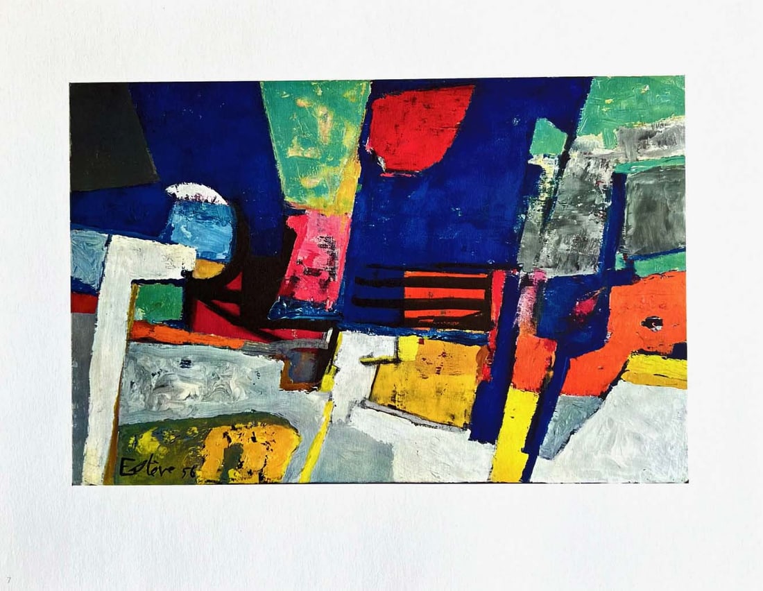 Maurice Esteve Print 7 Sioule 1961: Title: Sioule Artist: Maurice Esteve Country: France Medium: Offset Marks: Signed in plate not numbered, have one inch white margin around Paper: Heavy matte paper size 13.75 x 10.75 inch Printed: