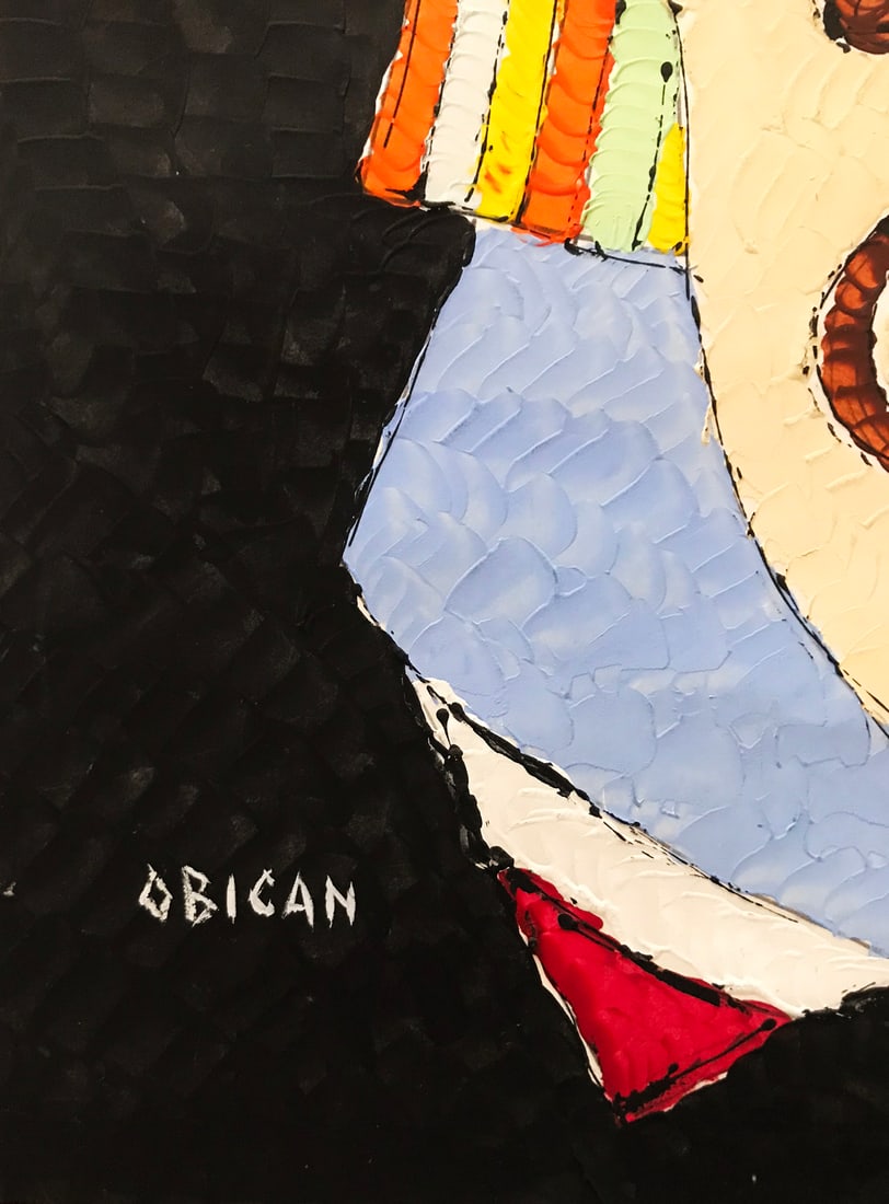 Jovan Obican Guitar Player Original Acrylic Painting - 4