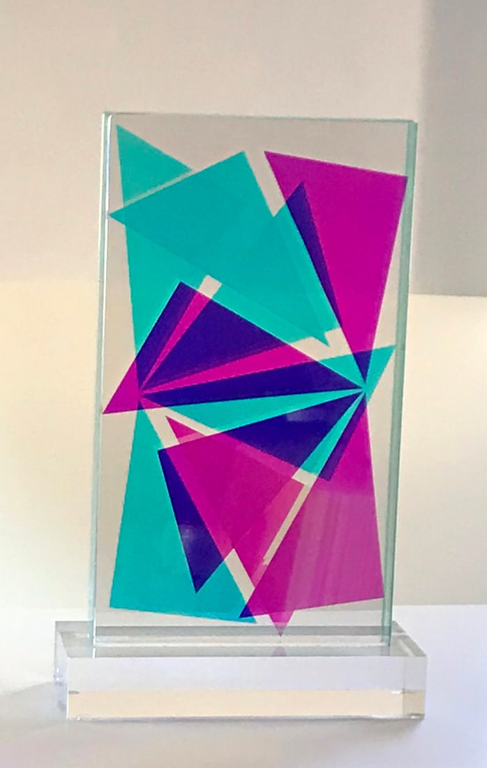 Lucite Acrylic sculpture Gracy composition 9 by Grace Absi: Artist: Grace Absi Country: USA Title: Gracy - Composition 9 Sculpture: Lucite clear acrylic Size: 19 x 12 x 4.5 inches Marks: Crafted & signed by Grace Absi Certificate of Authenticity is