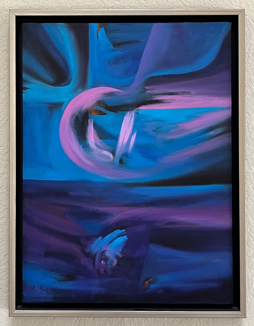Alberto Schiuma Burbuja Original Oil Painting on Canvas 1999 Framed: Title: Burbuja Artist: Alberto Schiuma Country: Argentina / Spain Medium: Original Oil painting on canvas Marks: Created and signed by the artist in 1999 Size: 21.5 x 18.5 inch Condition: Very Good