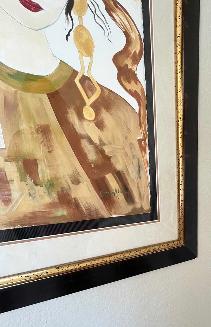Grace Absi Karima 2001 Oil Painting on Arches Paper Framed - 2