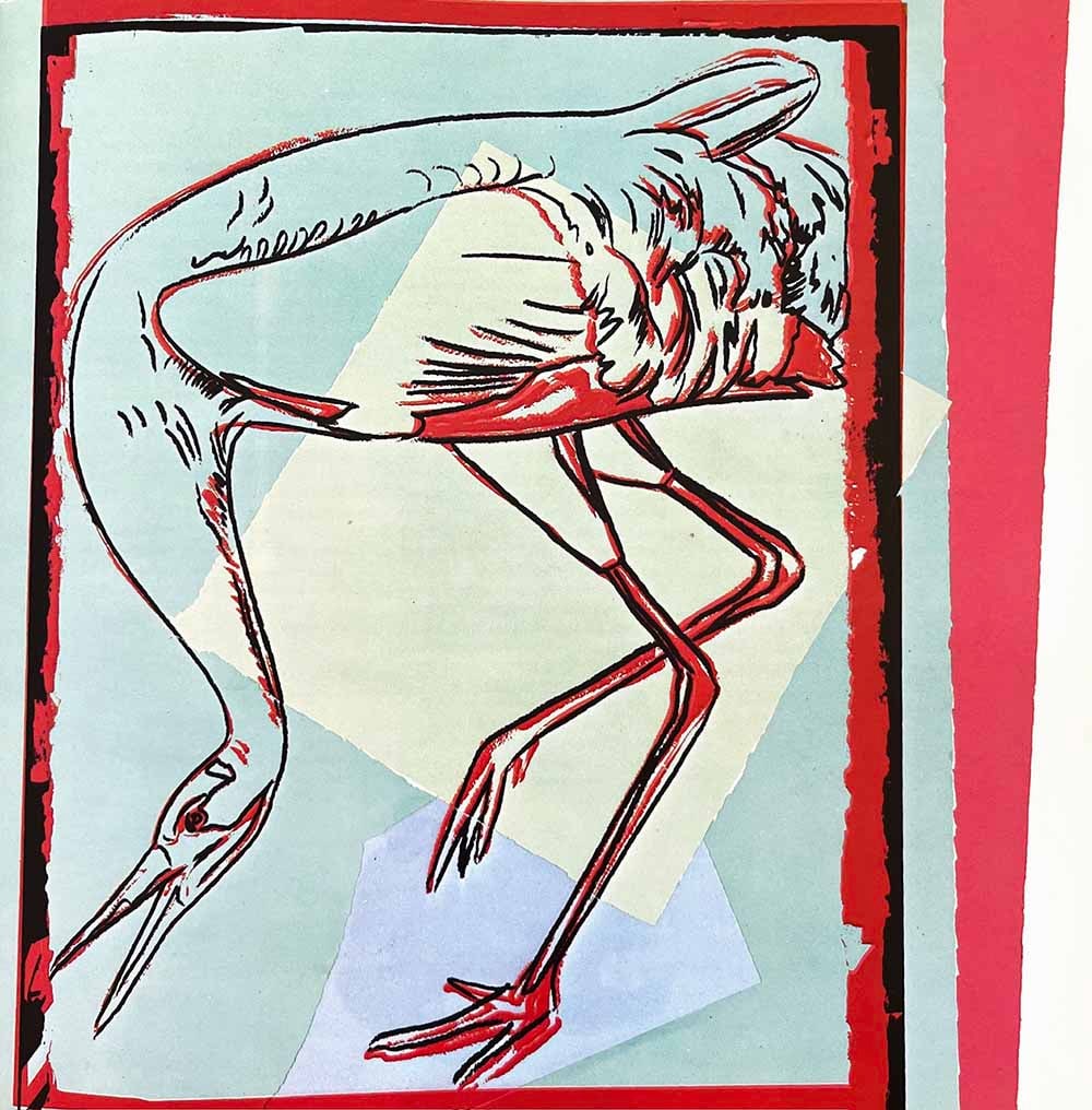 Andy Warhol Whooping Crane 1986 Vanishing Animals: Title: Whooping Crane Artist: Andy Warhol Country: USA Medium: Offset print Marks: Not signed or numbered nor framed Paper Size: 10.50 x 10.25 inch Printed: 1986 Offset by Sturtz Wutzburg, Germany