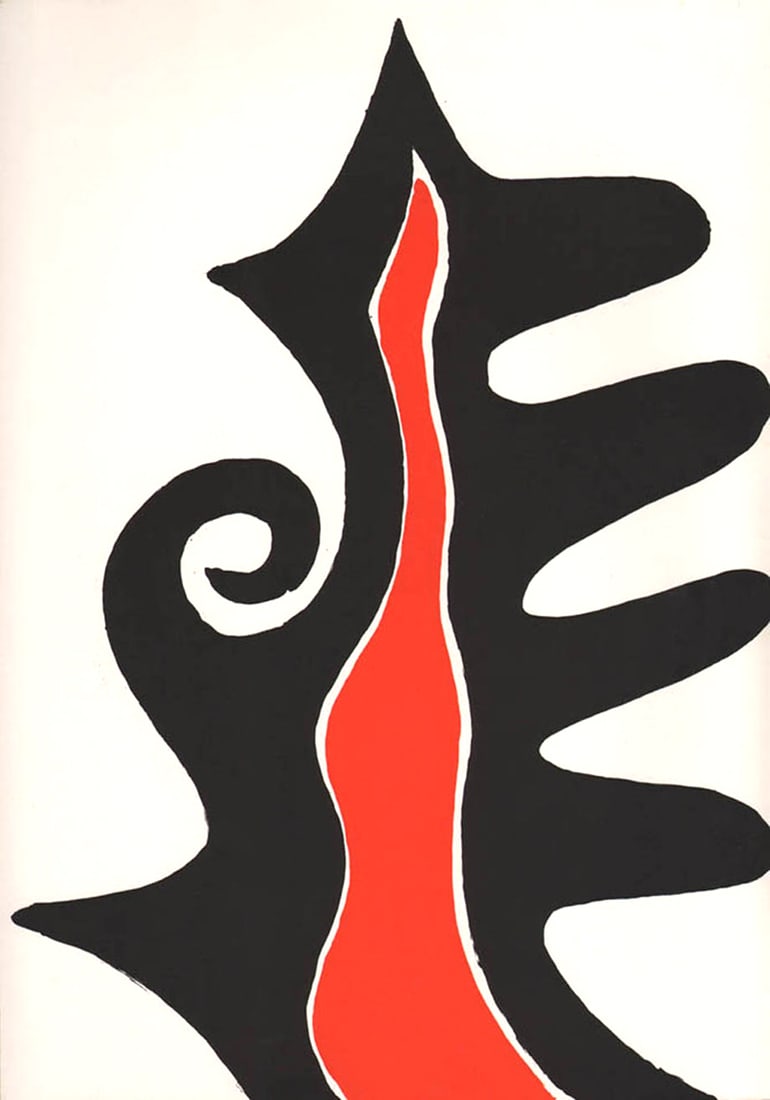 Calder Original Lithograph DM46201 Derriere le Miroir 1973 framed: Artist: Alexander Calder Country: USA Title: Untitled - DM46201 Medium: Original Lithograph Marks: Not signed, not numbered Paper Size: 15 x 11 inch Published: 1973 Maeght, France Provenance: Derriere