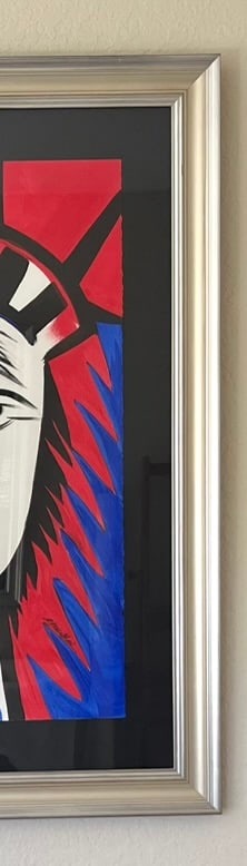 Grace Absi Lady Liberty 2019 Acrylic Painting on Arches paper Framed - 3