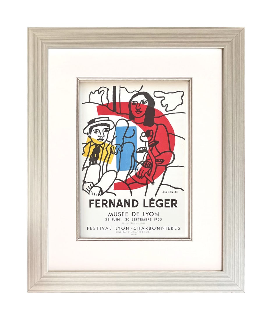 Leger Lithograph Expo 1956 Art in Posters framed: Artist: Fernand Lger Country: France Title: Expo 1956 Medium: Lithograph Paper size: 12.50 X 9.50 inches Printed: 1959 by Mourlot Freres, France Provenance: Art in Posters book 1959 Condition: Excelle