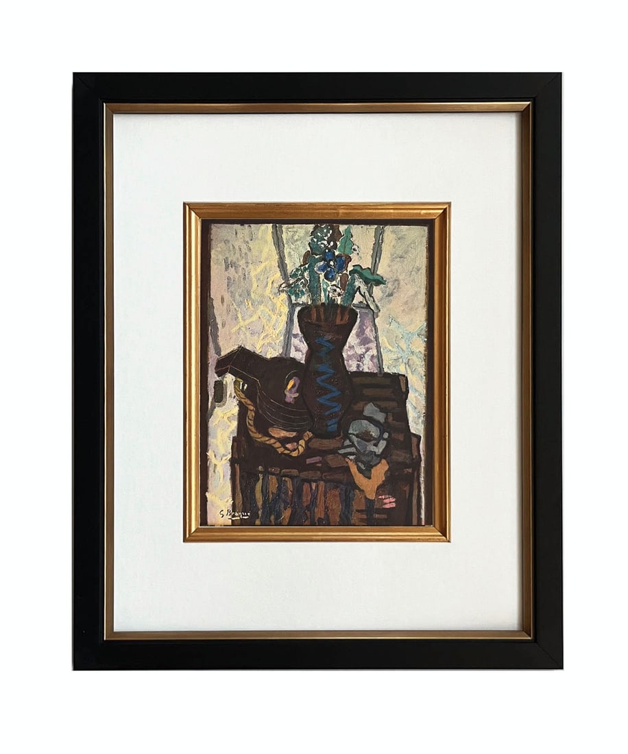 Braque 1946 Pot de Fleurs Sur une Caisse 2 framed - 2