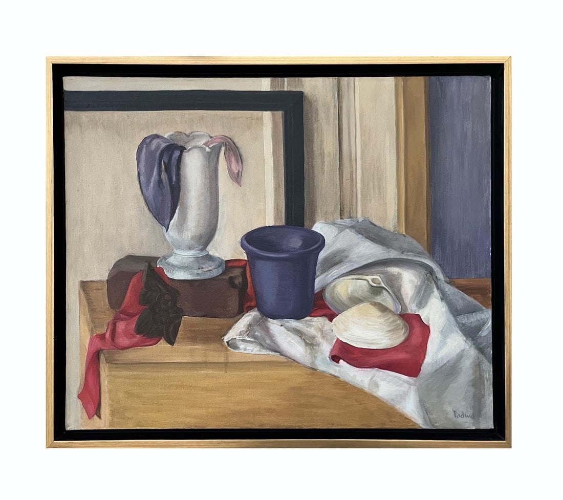 Padwa Framed Oil Painting on Canvas Still Life with Vases (1 of 1)